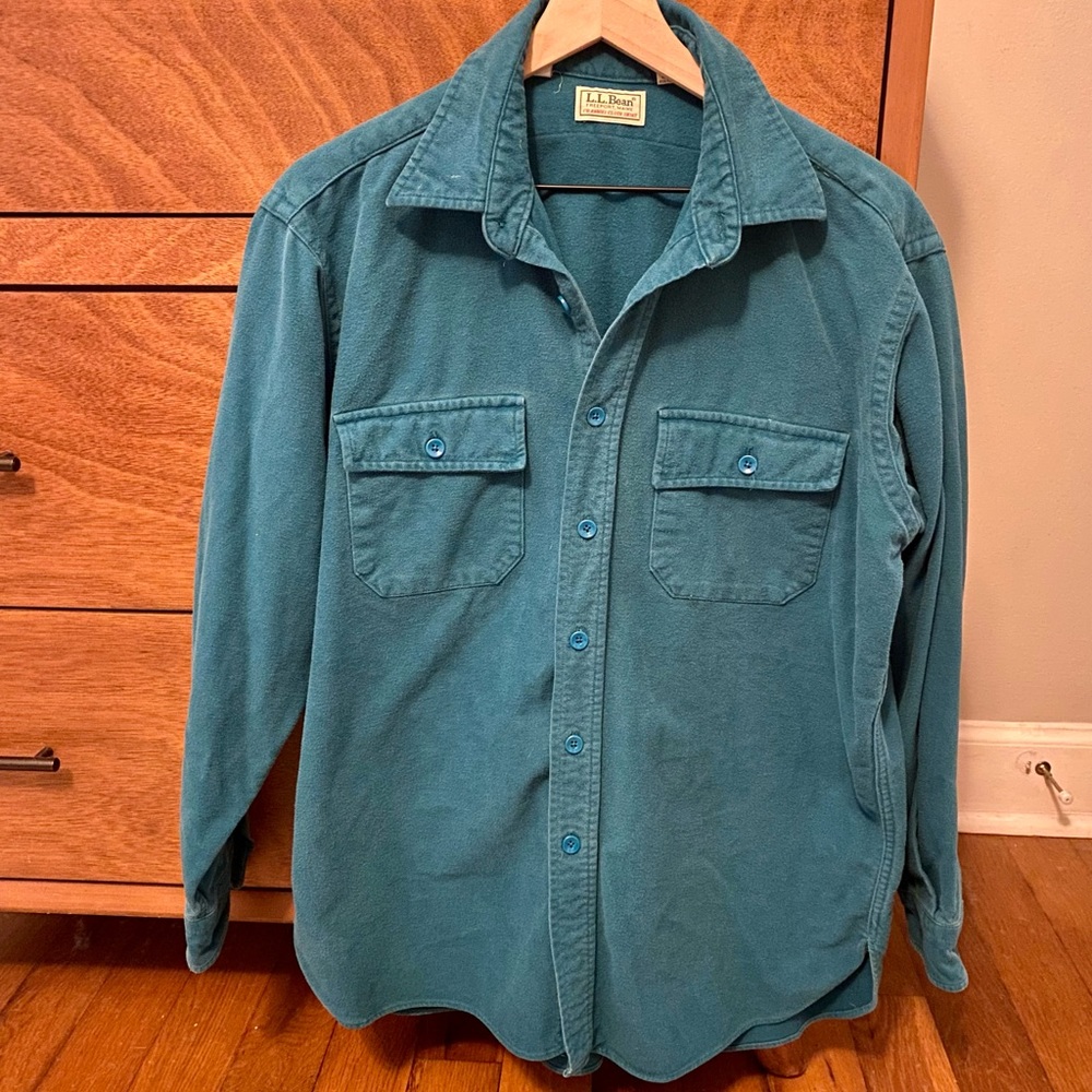 LL Bean Vintage Chamois Cloth Button-Up